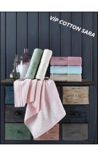 Полотенце Карвен Vip Cotton "SARA" 80*150 6шт.махра H 3284