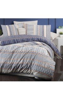 Постельное белье "Sarev Bazaar" ранфорс в пвх 1.5 спальное ARONA v3 Mavi (Акция)