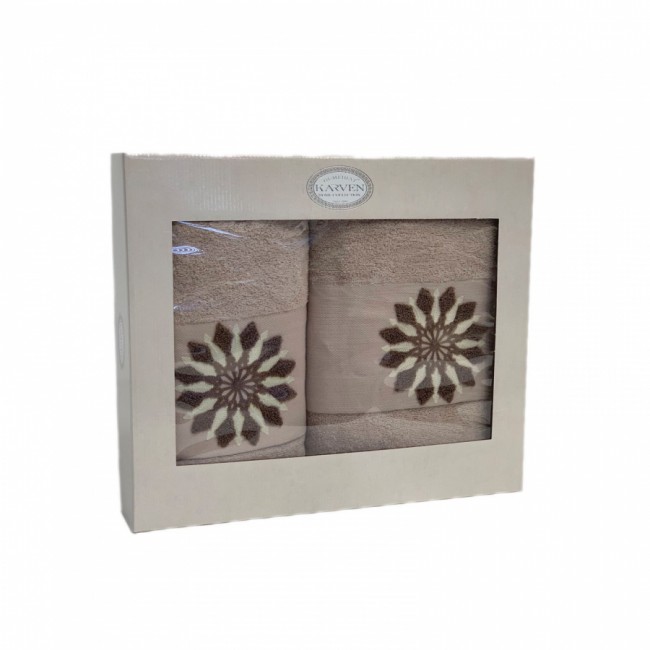 Набор полотенец в коробке Карвен "СОЛНЦЕ" махра 50*90/70*140 HS1719 v1бежевый (Акция) Набор полотенец в коробке Карвен "СОЛНЦЕ" махра 50*90/70*140 HS1719 v1бежевый (Акция)