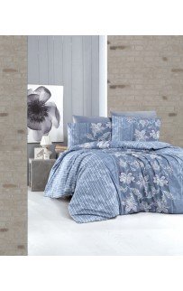 Постельное белье "Карвен" ранфорс евро (Polca Indigo)