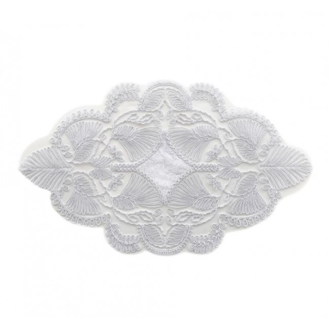 Салфетка Карвен 45*30 велюр с кружевом М836/1723 B01 белый