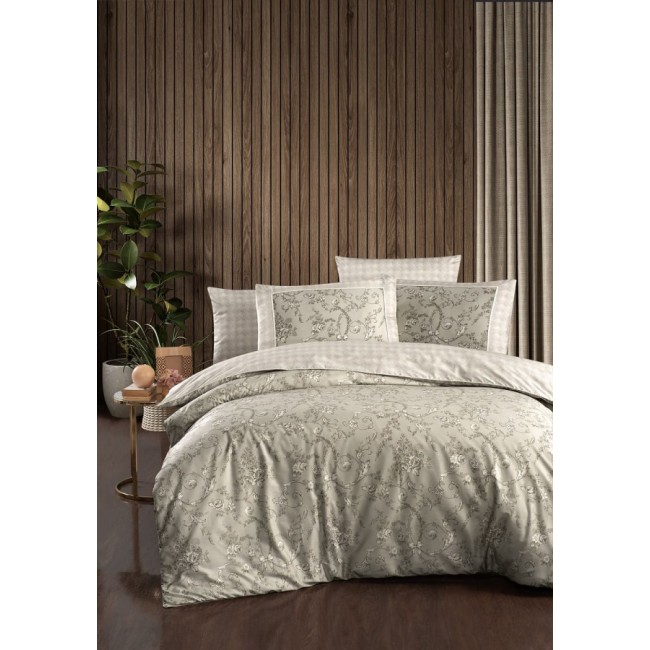 Постельное белье Karven (300 tc) премиум сатин евро N359 DEMA Beige