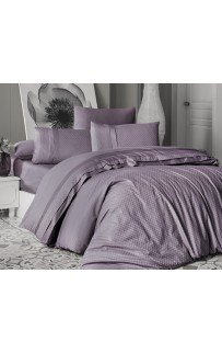 Постельное белье (Сатин де люкс) евро (Square Leylak)