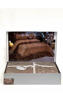 Покрывало "ADEN" евро 3 пр (260*260 / 60*80) Y 859 kahve/кофейный (Акция)