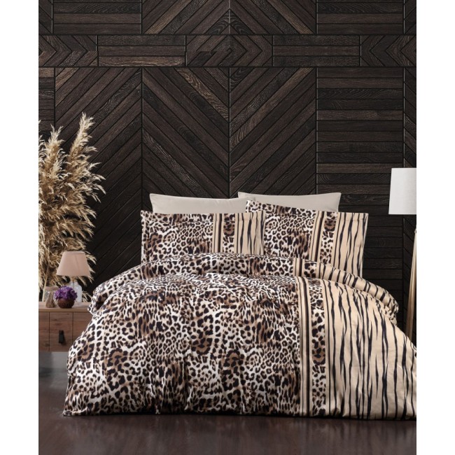 Постельное белье "Карвен" дэлюкс сатин евро Leopard Brown