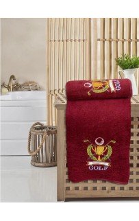 Набор полотенец KARVEN "Гольф" махра 50*90/70*140 HS1502 (V-2) бордовый