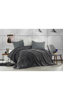 Плед KARVEN Super Soft "VIGAN" 200*220 п/э евро Р 942 антрацит (Акция).