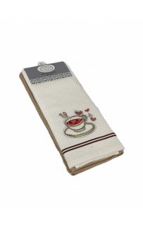 Набор полотенец кухонный Karven "ASKILI MUTFAK" вафля/махра 40*60 2 шт.НМ 770 bej-krem v1 (Акция)