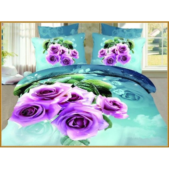 Постельное белье "Карвен" (сатин Де люкс 3D) семейное (436) (Акция)