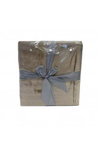 Плед Karven фланель евро PL 006 SOLID JACQAURD v7/Coffee.