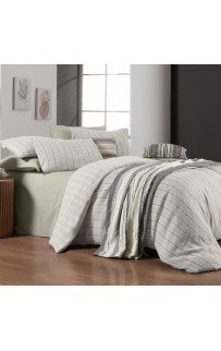 Постельное белье Sarev Mood Comfort жатый хлопок, лен евро N357 MADRID v1/Bej