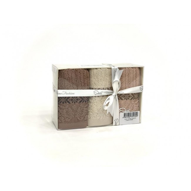 Набор полотенец кухонный Карвен "GUZIDE"махра 30*50 3шт HM 695 (V-2)