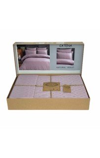 Постельное белье Karven жаккард евро Catena Natural Violet