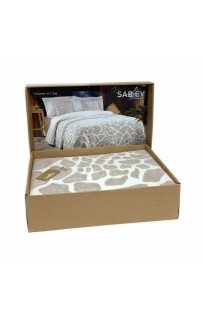 Комплект Sarev (плед +наволочка)1,5 спальн.хлопок 2 предмета Р 923 CHAMEL (v1)bej