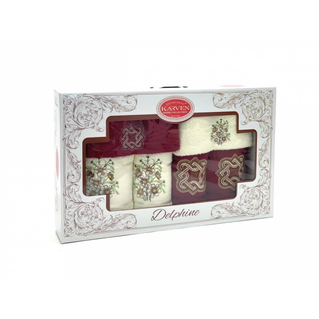 Полотенце в коробке Карвен " Seritli" махра 30*50(2)/ 50*90(2)/70*140(2) HS 1570