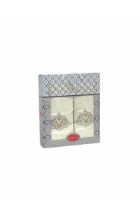 Набор полотенец Карвен "DAMAKS" махра 50*90/70*140 HS 1654 v1кремовый