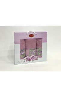 Набор полотенец Карвен "PANO" махра 50*90(2)/70*140 HS 1663 v4 т.лиловый