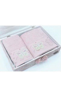 Набор полотенец Карвен "FRANSIZ" махра 50*90 / 70*140 сундук HS 1480 (АКЦИЯ)