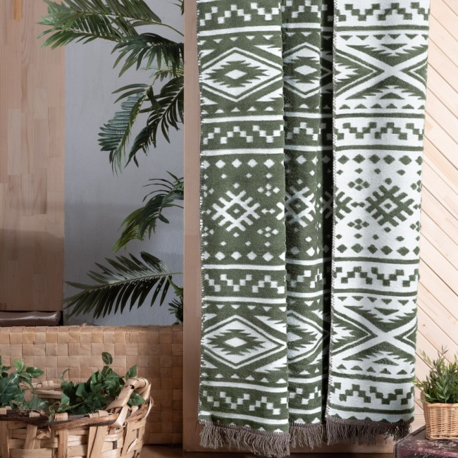 Плед Sarev хлопок евро Р 918 ETNO V3/YESIL