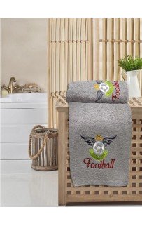 Набор полотенец KARVEN "Футбол" махра 50*90/70*140 HS1502 (V-1) серый