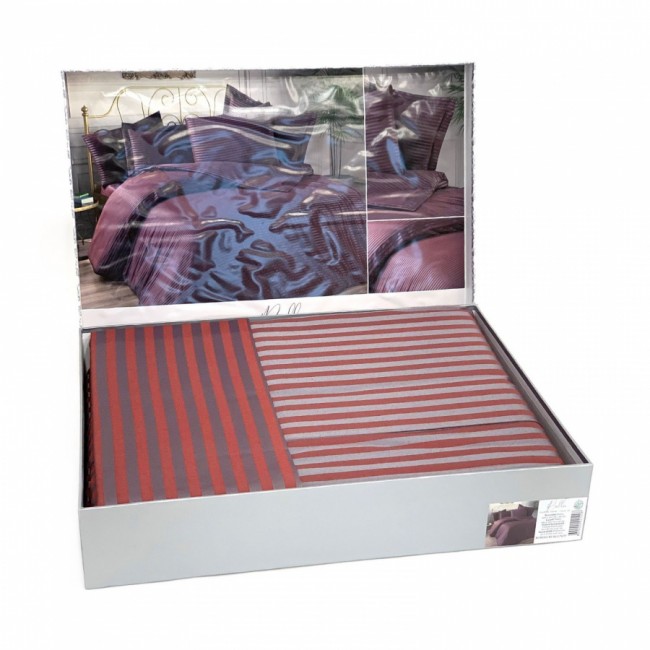 Постельное белье Карвен бамбук евро N065 Bella бордовый (Акция)