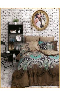 Постельное белье "Карвен" сатин 3D евро (Jessica)