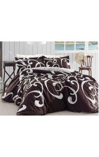Постельное белье "Карвен" сатин евро (Ruya Kahve)