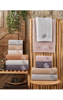 Полотенеце Карвен 50*90 6шт.махра с вышивкой H 7000 CINAR-2 (Акция)