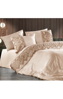 Постельное белье Zebra casa сатин с кружевом евро N169 CAMELIA capp