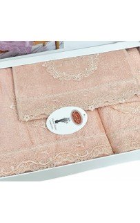 Набор полотенец Карвен "REINA" бамбук 30*50/50*90/70*140 HS1705 v5 pudra/пудровый