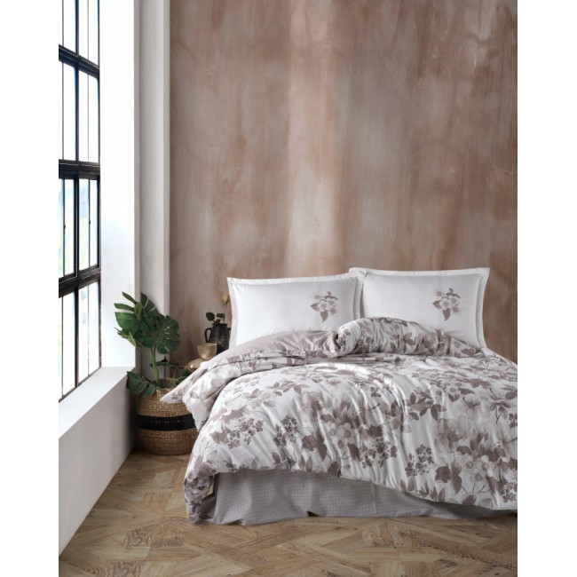 Постельное белье "Карвен" ранфорс семейный Miarosa Brown v-2