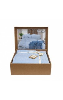 Постельное белье Sarev Mood Comfort жатый хлопок 1.5 спальн. N353 LEON v3/Mavi