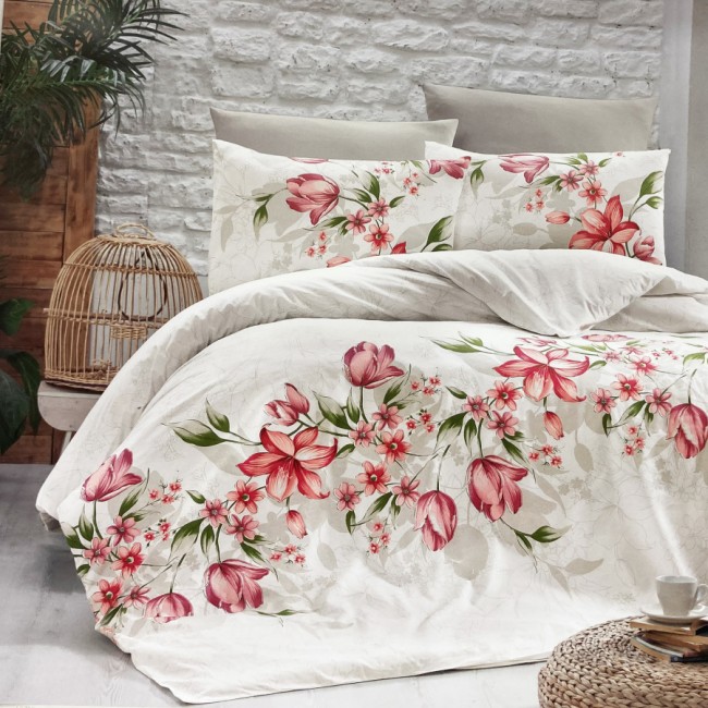 Постельное белье "Карвен" ранфорс евро (Riella Red)