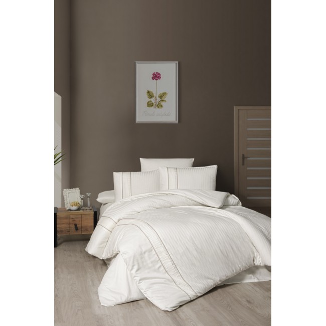 Постельное белье (Сатин де люкс) евро (Alfa Cream)