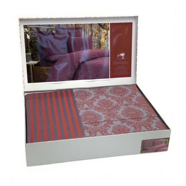 Постельное белье Карвен бамбук евро N065 Monaco бордовый (Акция)