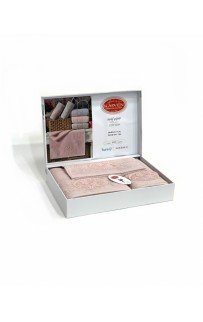 Набор полотенец Карвен "MOTIF" махра 50*90/70*140/30*50 HS 1669v1pudra/ пудра