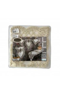 Скатерть Карвен 80*80 велюр с кружевом М845/1783 K15 крем