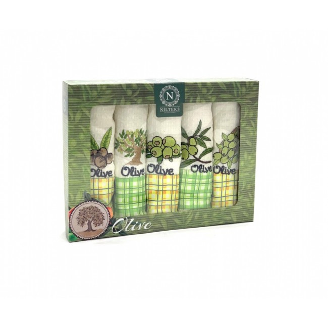 Полотенце кухонное KARVEN "Olive" вафля 40*60 5 шт. НМ 586