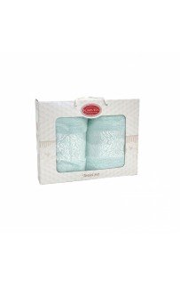 Набор полотенец Карвен "INDIA DAMAKS" махра 50*90/70*140 HS 1693 v3 ментоловый(акция)