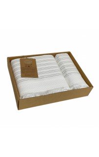 Набор полотенец Карвен " ORENDO" махра 50*90/70*140 HS 1721 krem/кремовый