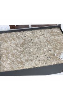 Скатерть Карвен "DATE"160*300 с салфетками велюр с кружевом 31предмет M 793 krem/кремовый