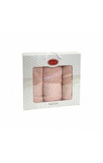 Набор полотенец Карвен "PINK DAMAKS" махра 50*90(2)/70*140 HS 1698 v2 пудровый