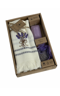 Набор полотенец кухонный NILTEKS "ЛАВАНДА" вафля тенсел 40*60(3)/мыло/саше 5 пр. НМ 748 v2