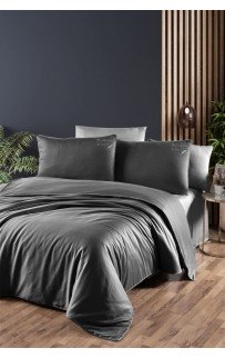 Постельное белье "Карвен" эксклюзив сатин евро Timeless Anthracite