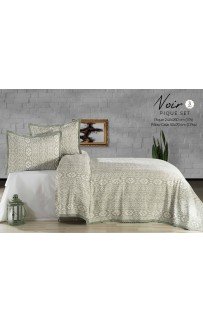 Комплект EVLEN "NOIR"пике (покрывало+наволочки.) евро 3 предмета Y 912 mint/ментоловый (Акция)