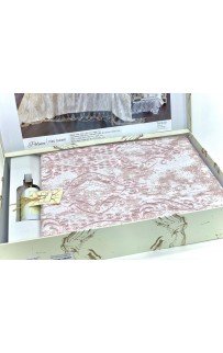 Комплект EVELINA (Покрывало+постельное белье) евро 7 предметов "POLINA" Y 819 пудра (Акция)