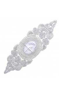 Дорожка Карвен 90*30 велюр с кружевом М838/1446 B01 белый