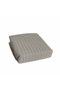 Простынь Карвен Stripe Satin на резинке+наволочки 160*200 +33см/ 50*70(2)+5см сатин tas/песочный (Акция)