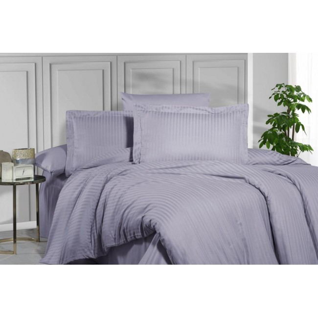 Постельное белье "Карвен" Stripe Satin 1,5 спальн. N 162-SS 002 сиреневый (Акция)