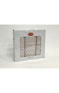 Набор полотенец Карвен "PIRAMIT" махра 50*90(2)/70*140 HS 1667 v3 св.бежевый